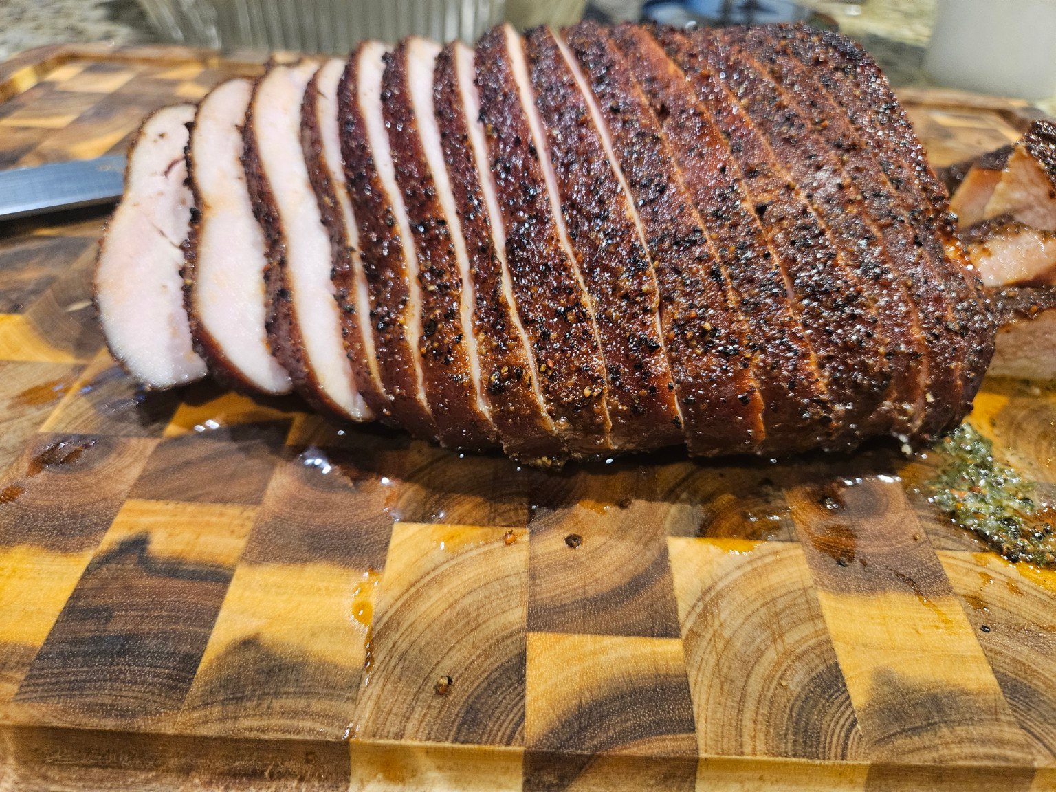 Skatts BBQ sliced smoked turkey for catering events across DFW