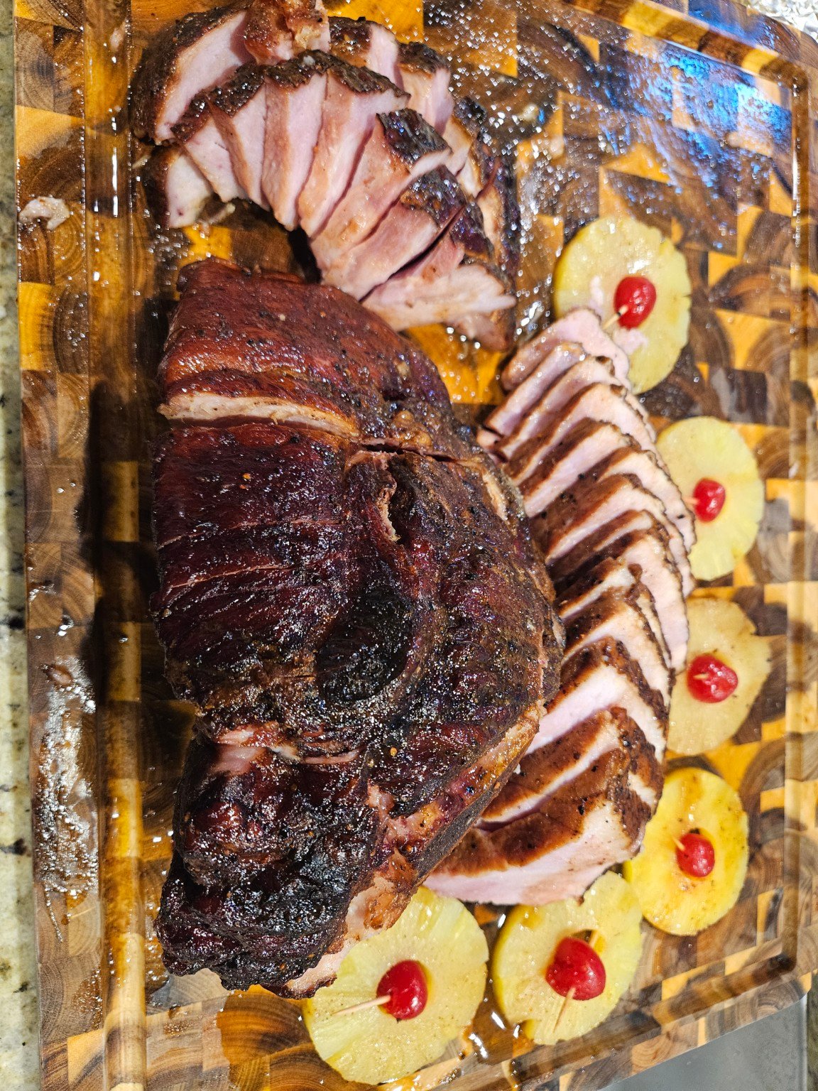 Skatts BBQ slow-smoked ham for catering events in Waxahachie and DFW